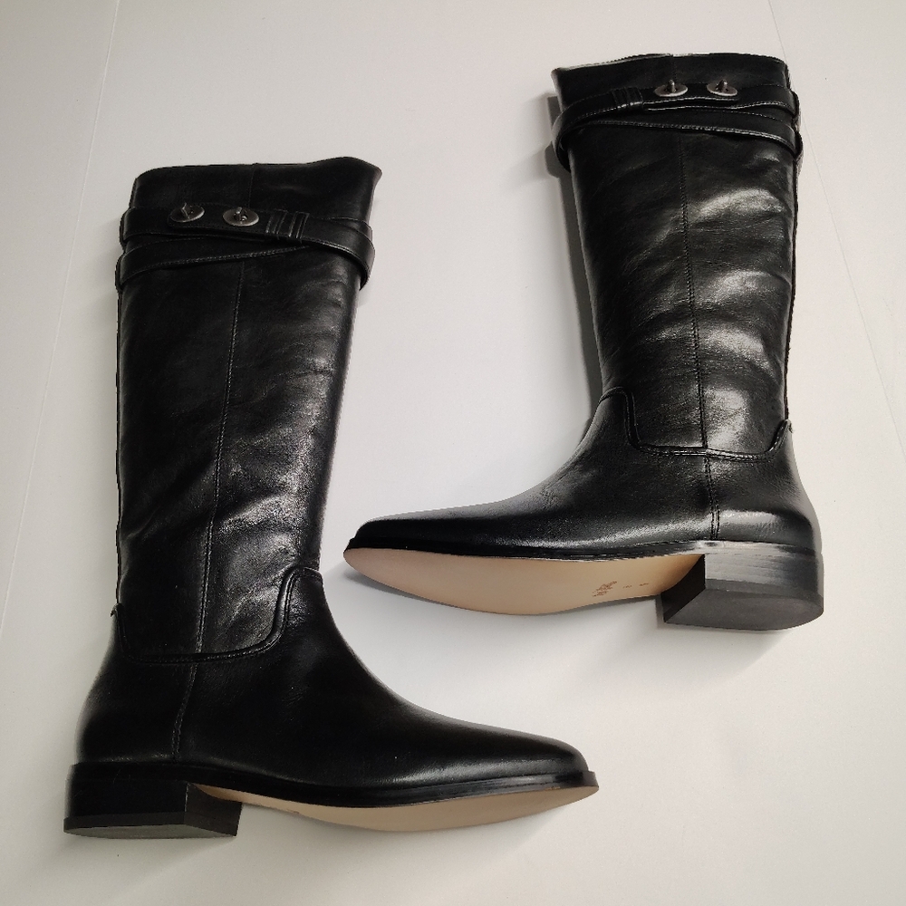 Coach Linette Calf Leather Boots |  Riding Boots | Black | Size 5M | Style Q7180 - Picture 2 of 8